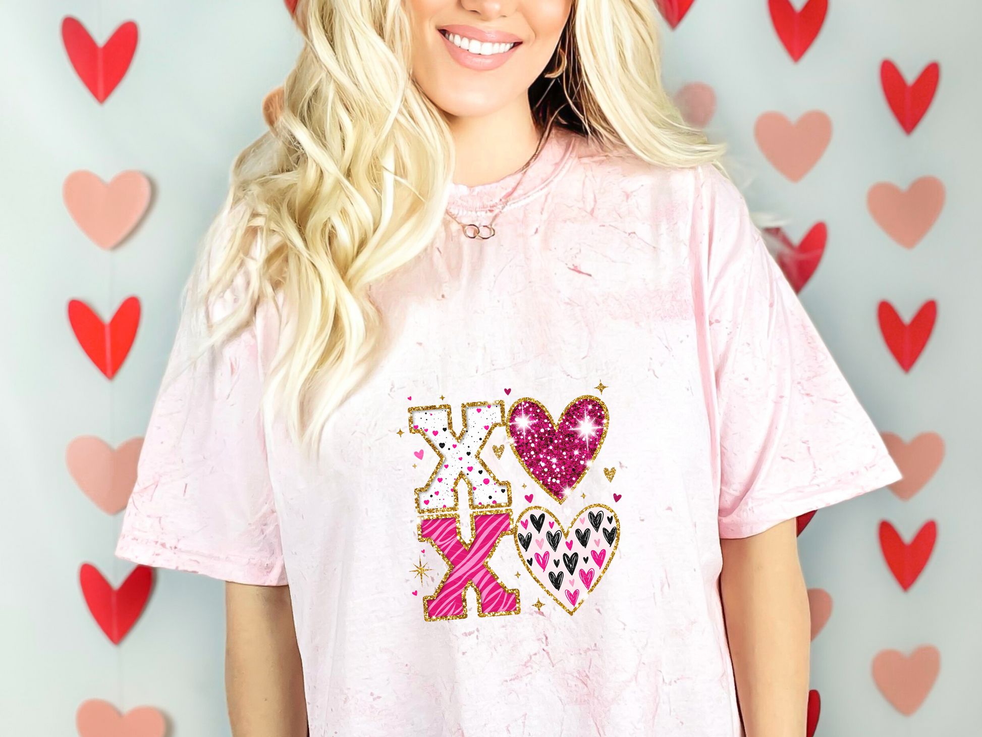 XOXO Glitter Brushstroke DTF TRANSFER