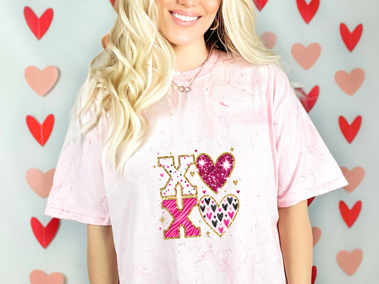 XOXO Glitter Brushstroke DTF TRANSFER