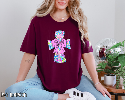 Easter Paisley Cross DTF TRANSFER