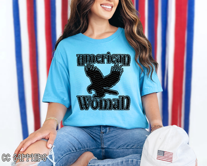 American Woman Eagle (Black) DTF TRANSFER