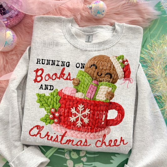RUNNING ON BOOKS AND CHRISTMAS CHEER DTF TRANSFER