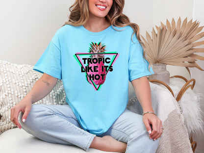 Tropic Like It’s Hot Neon Pineapple Pink DTF TRANSFER