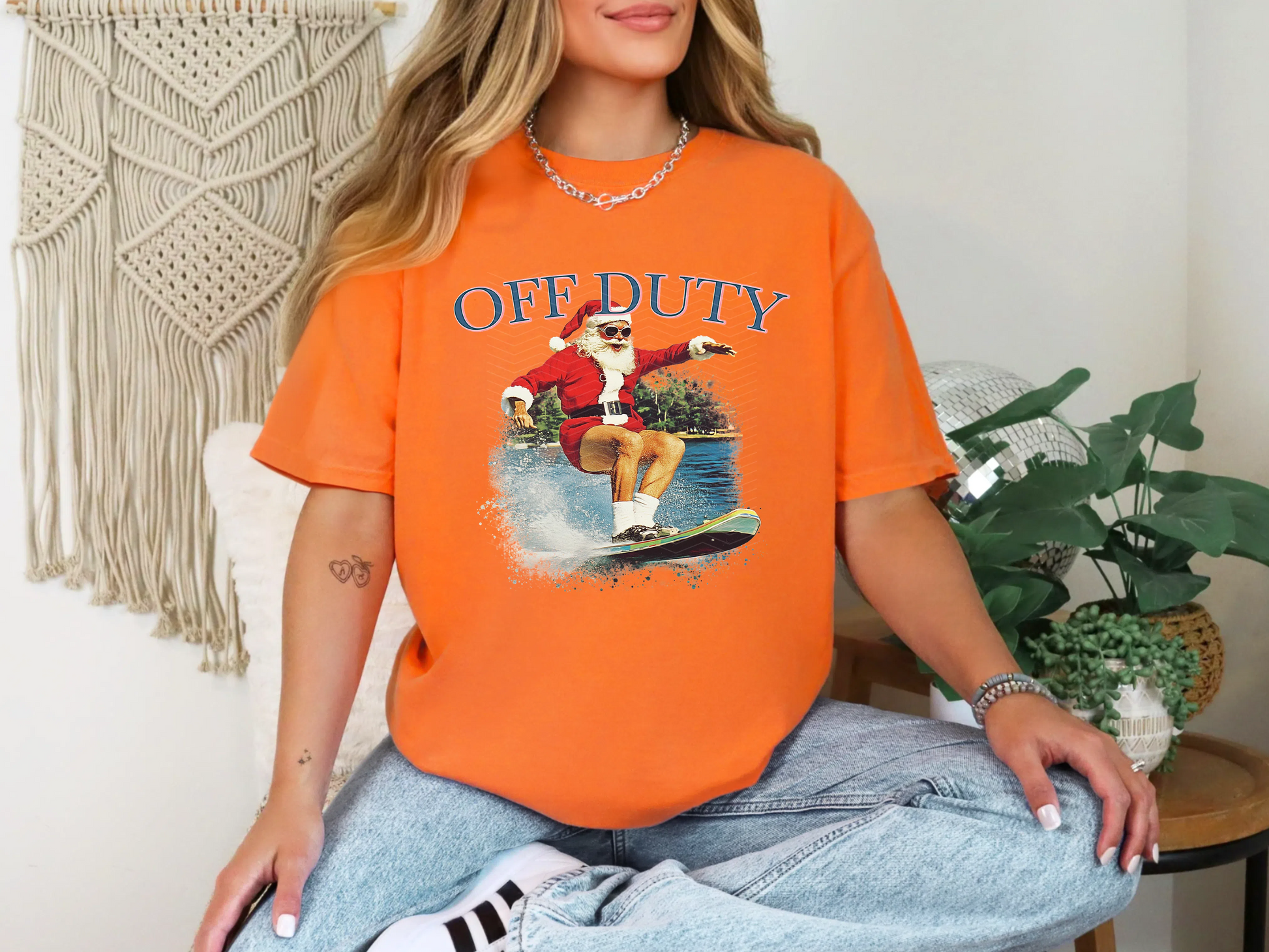 Off Duty Santa Skiing DTF TRANSFER