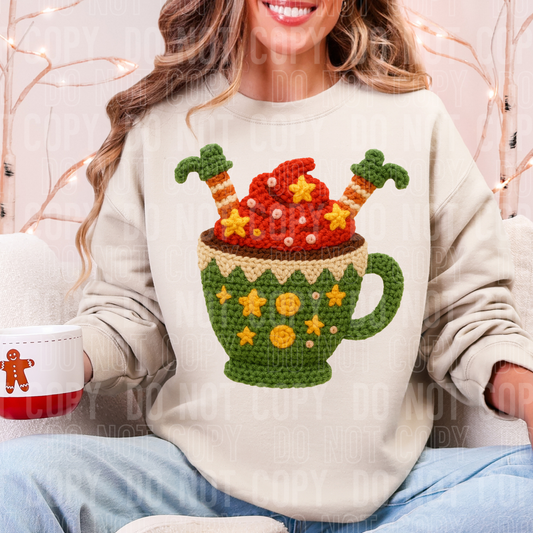 Hot Cocoa Elf Feet Faux Yarn DTF TRANSFER