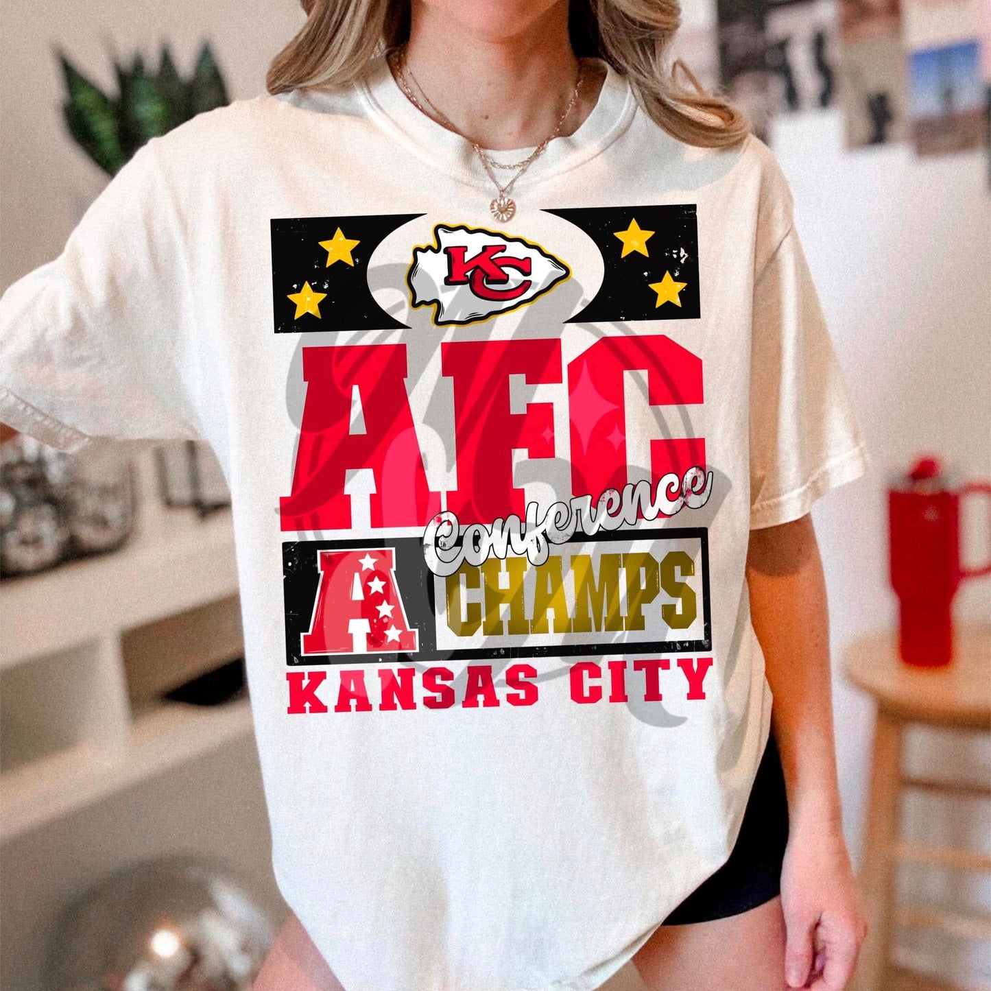 AFC Conference Champs Chiefs black DTF TRANSFER