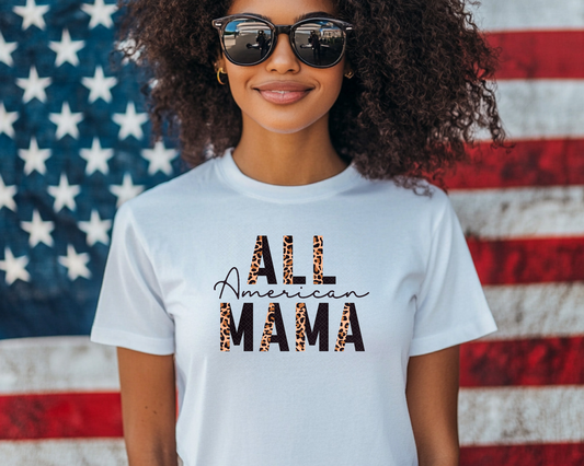 All American Mama Half Leopard DTF TRANSFER