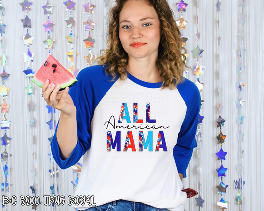 All American Mama Half Tie-Dye DTF TRANSFER