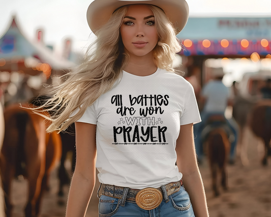 All Battles Are Won With Prayer DTF TRANSFER