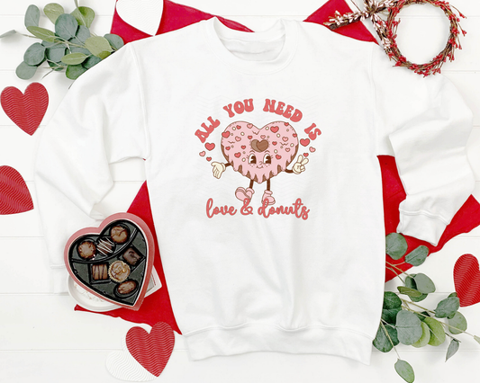 All You Need Is Love & Donuts Heart DTF TRANSFER