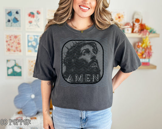Amen image distressed DTF TRANSFER