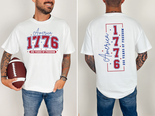 America 1776 250 Years of Freedom Front and Back DTF TRANSFER