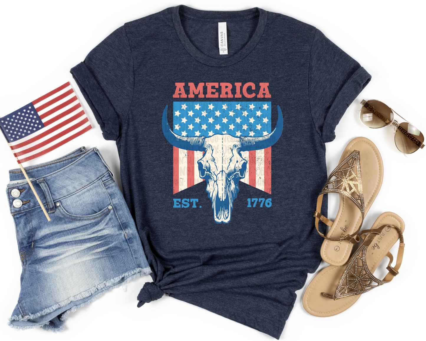 America Est 1776 Skull