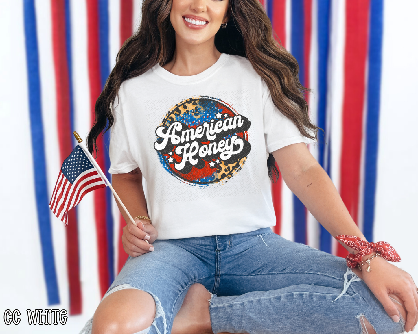 American Honey Grunge Circle Leopard DTF TRANSFER
