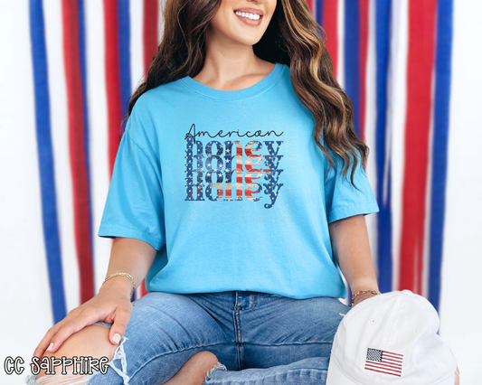 American Honey Grunge Flag DTF TRANSFER