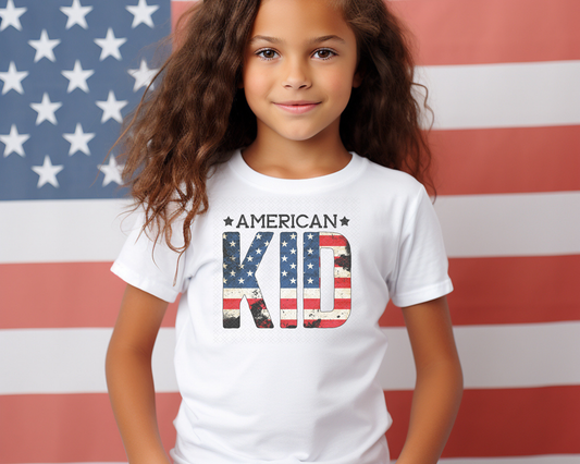 American Kid Grunge Flag DTF TRANSFER