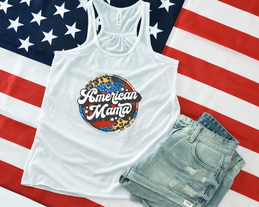 American Mama Grunge Circle Leopard DTF TRANSFER