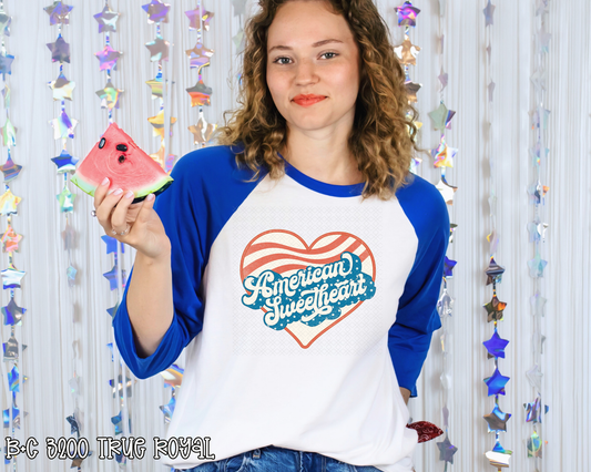 American Sweetheart Retro Heart DTF TRANSFER