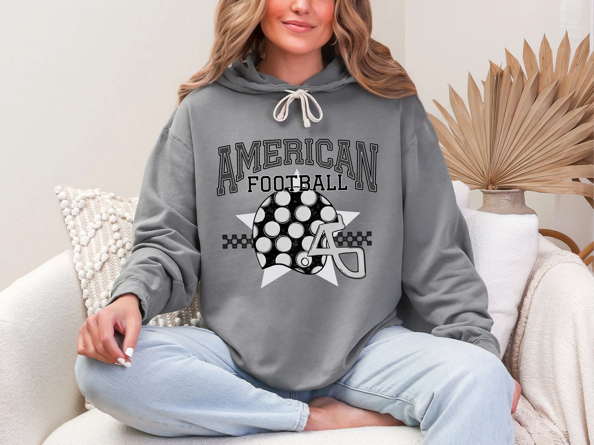 American Football Black Grey DTF TRANSFER