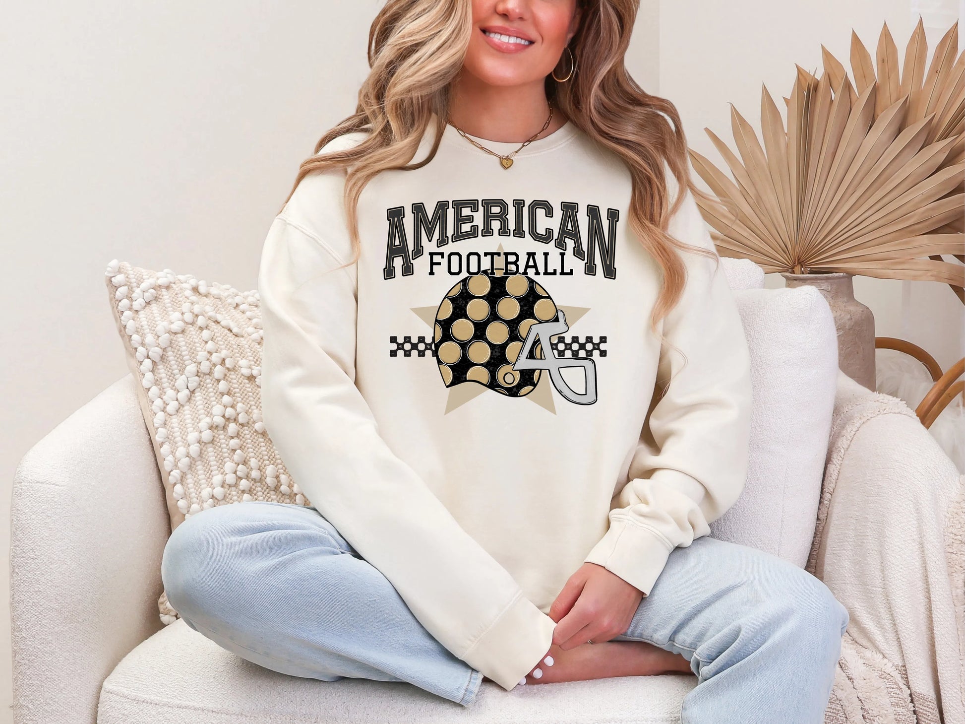 American Football Black Vegas Gold DTF TRANSFER