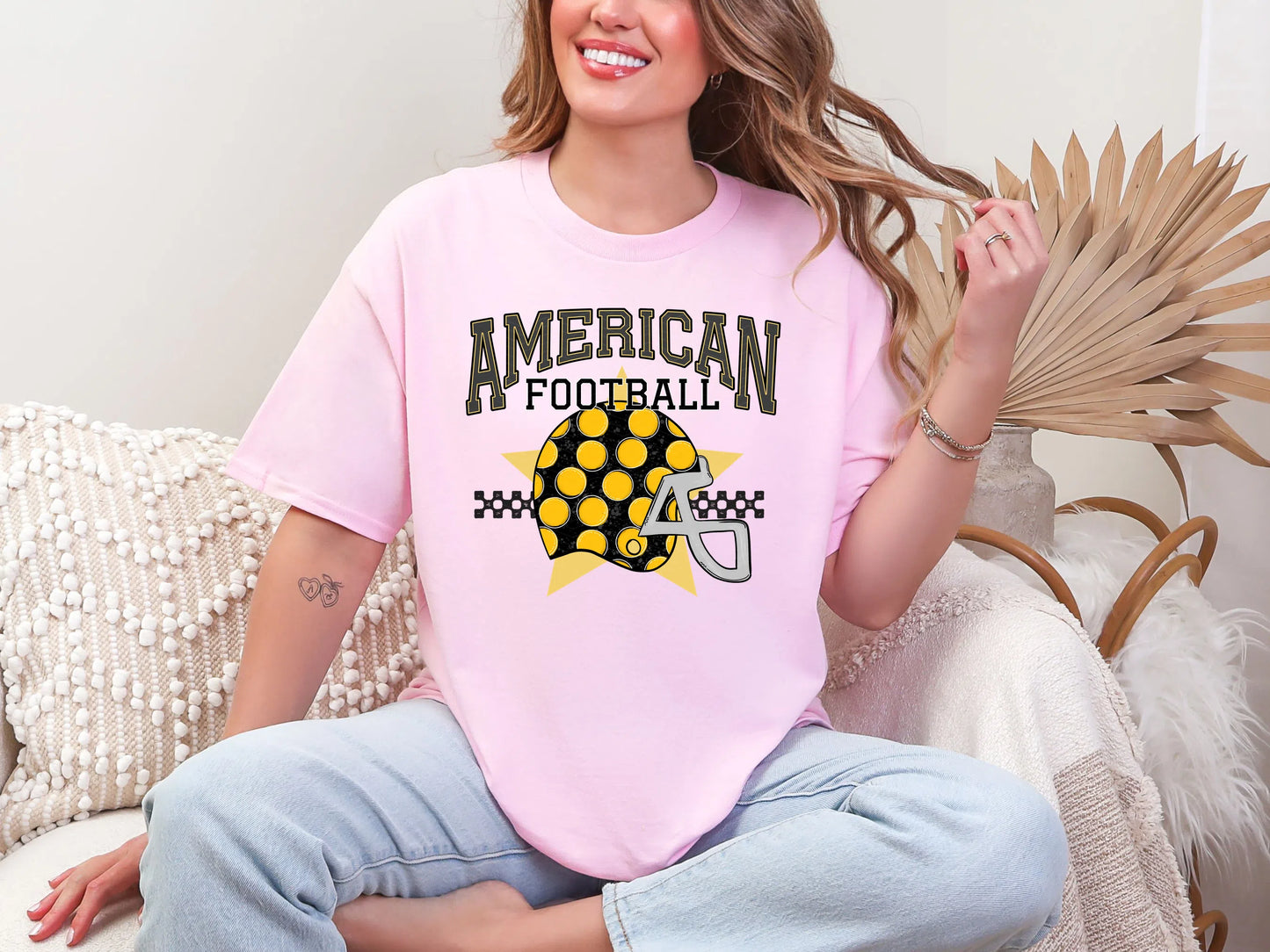 American Football Black Yellow DTF TRANSFER
