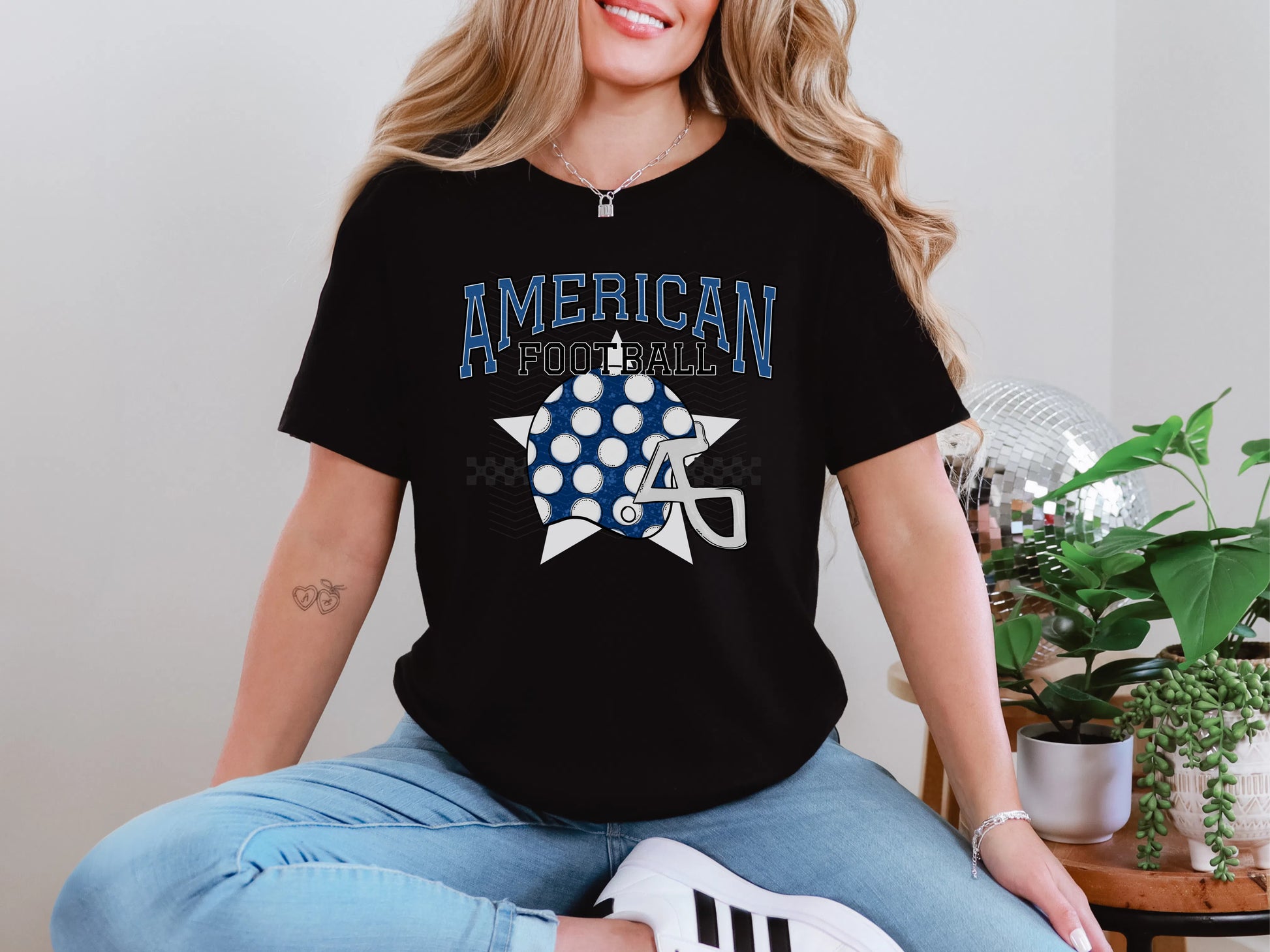 American Football Navy Grey DTF TRANSFER
