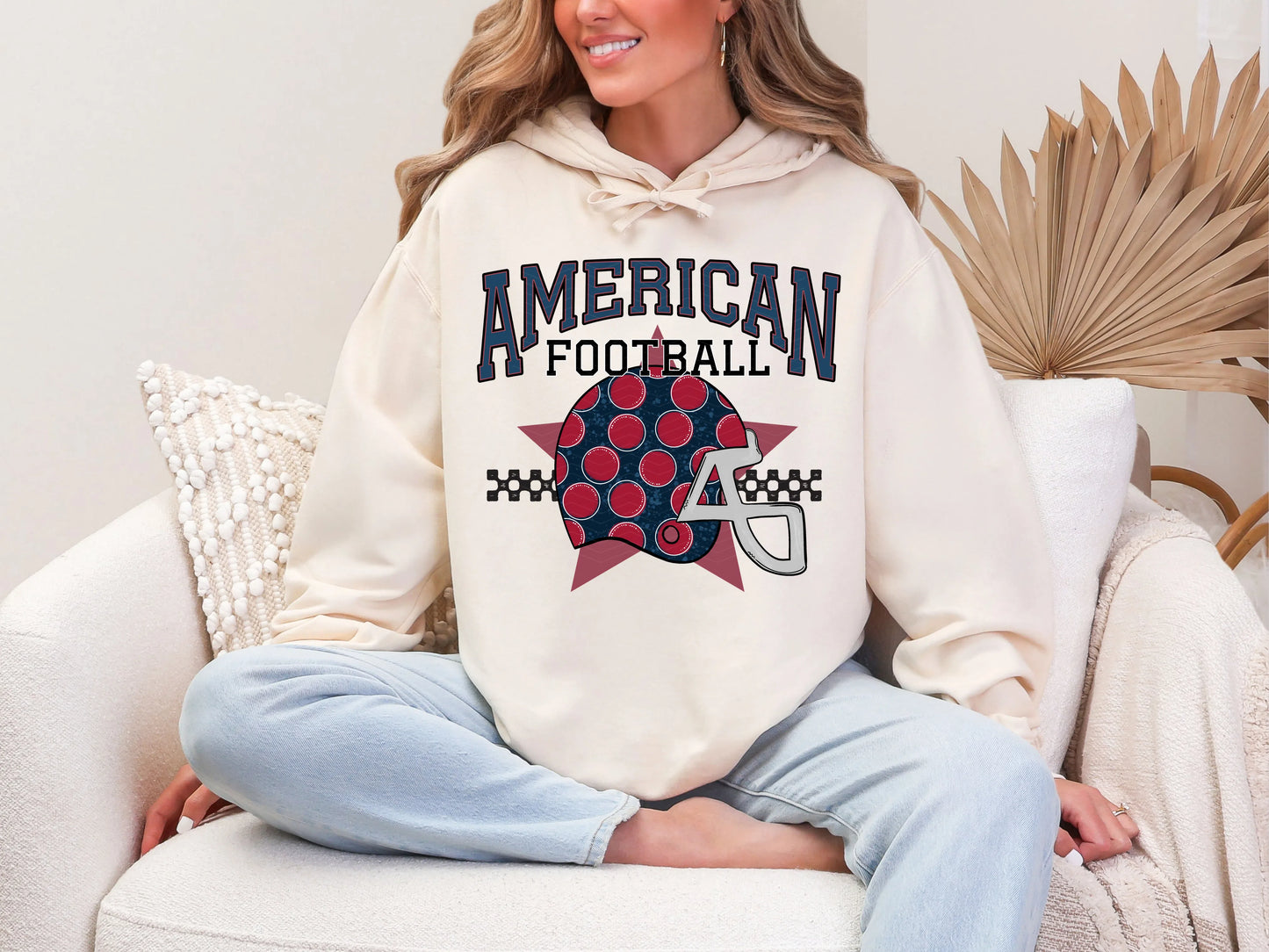 American Football Navy Maroon DTF TRANSFER