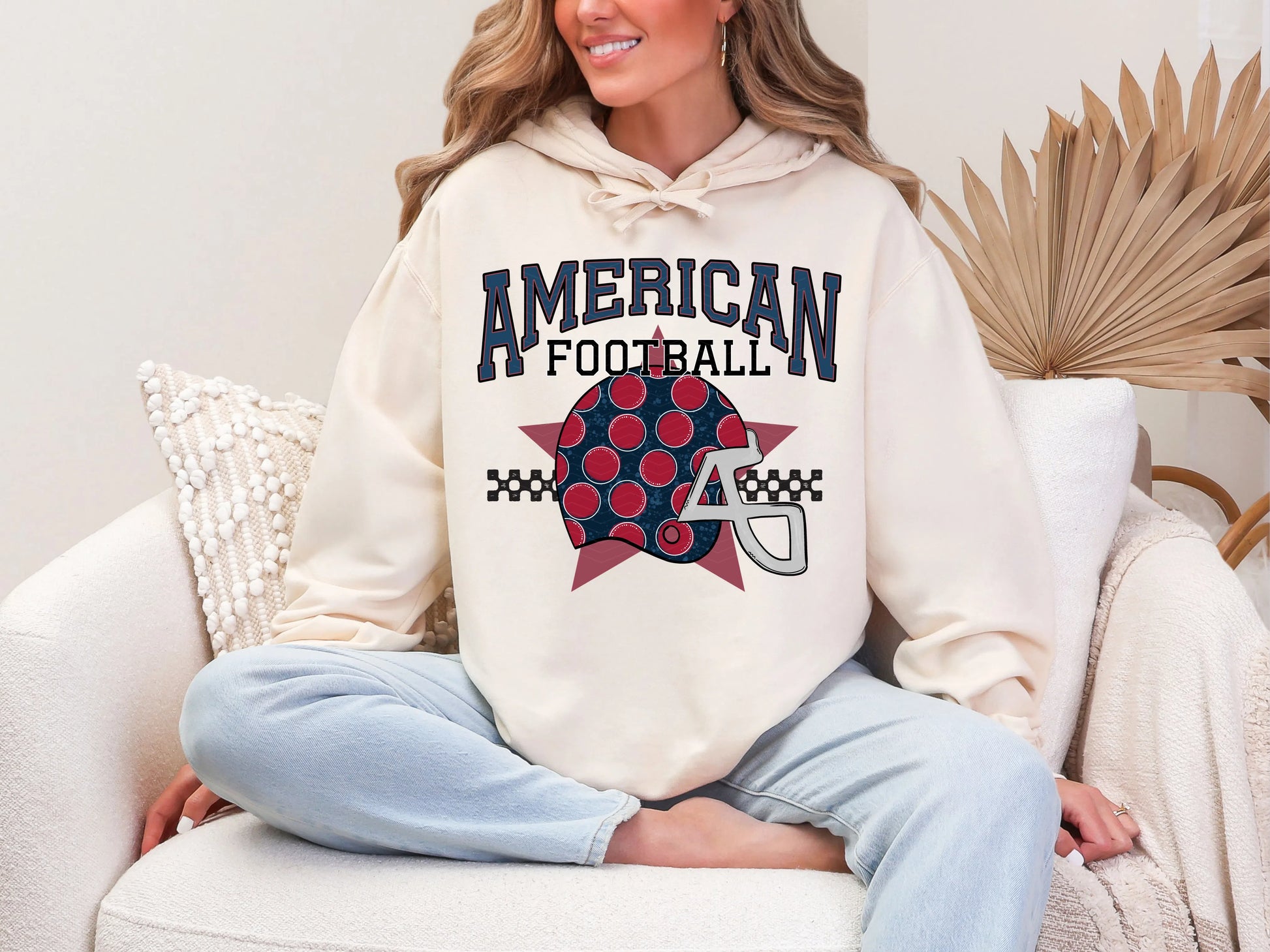 American Football Navy Maroon DTF TRANSFER