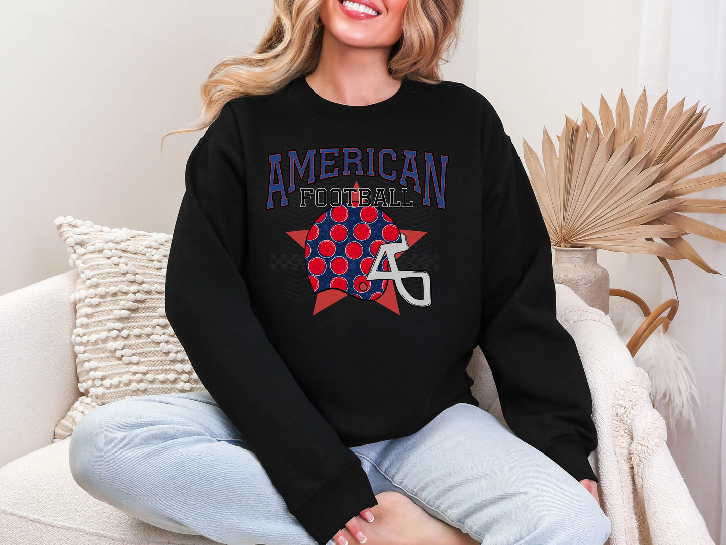 American Football Navy Red DTF TRANSFER