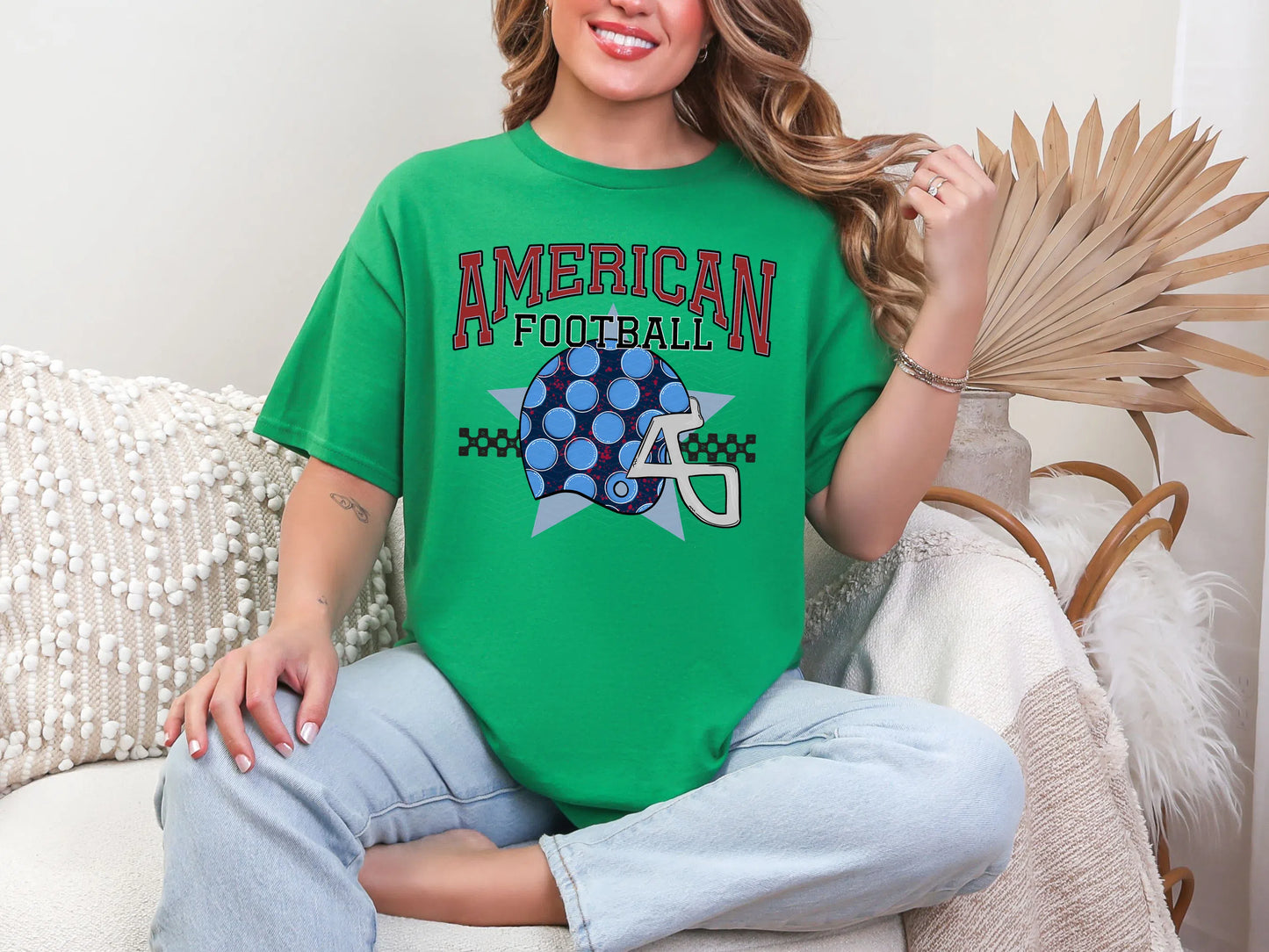 American Football Navy Red Columbia Blue DTF TRANSFER