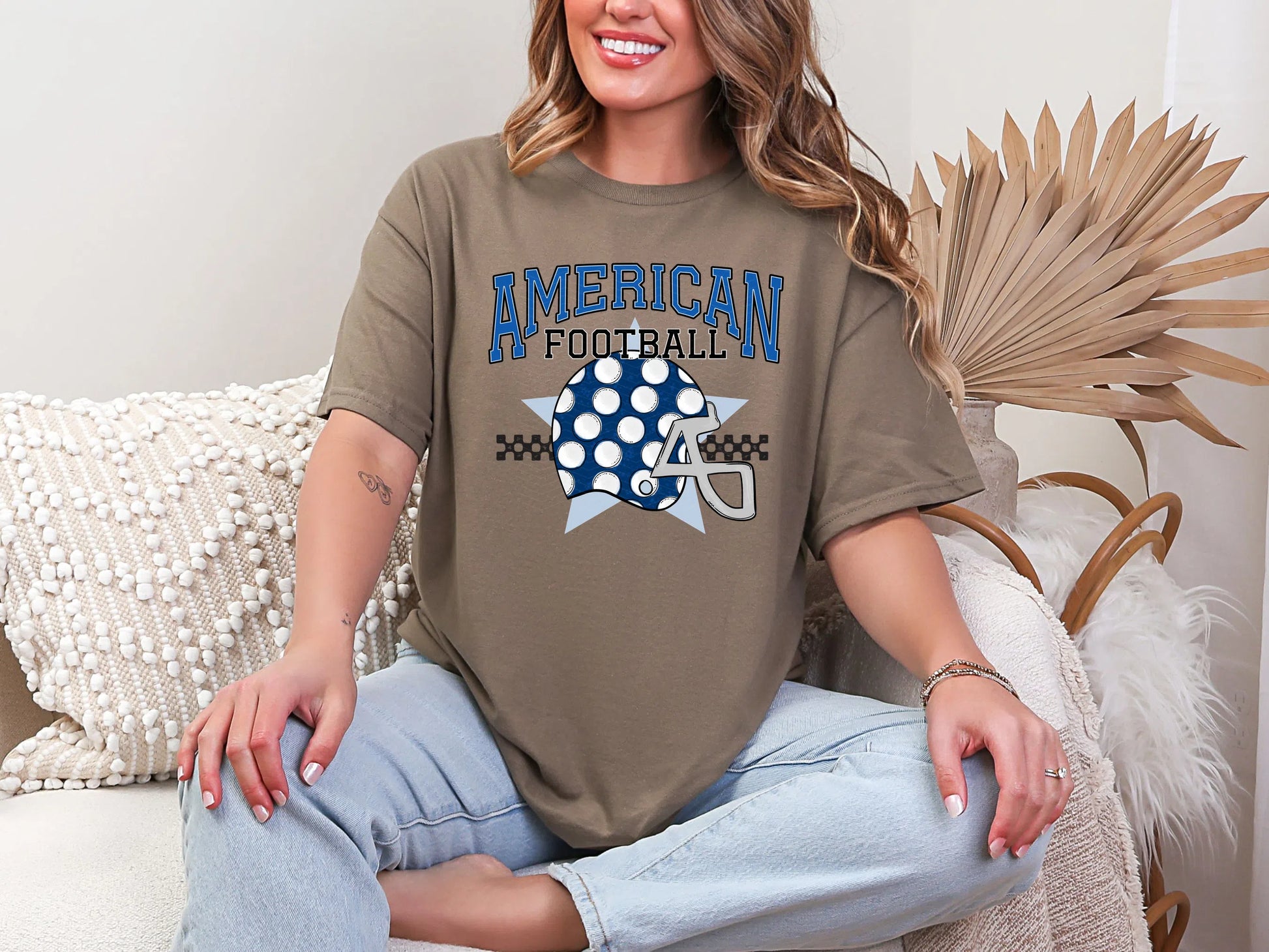 American Football Navy White DTF TRANSFER