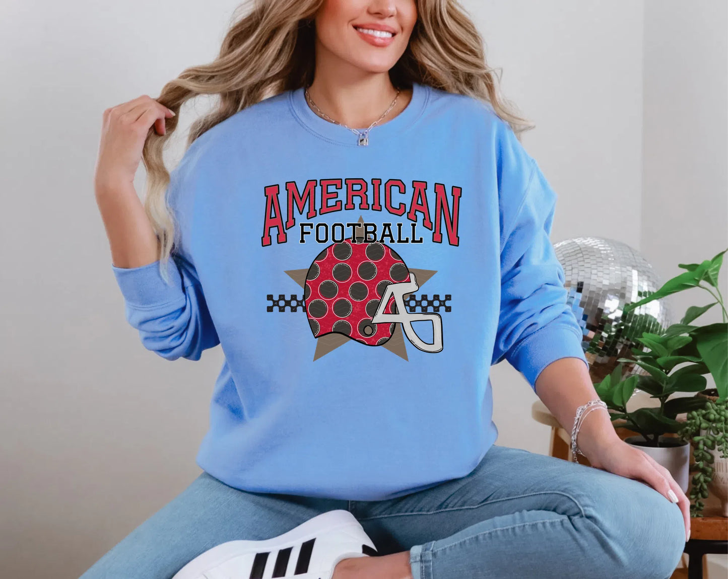 American Football Red Grey DTF TRANSFER