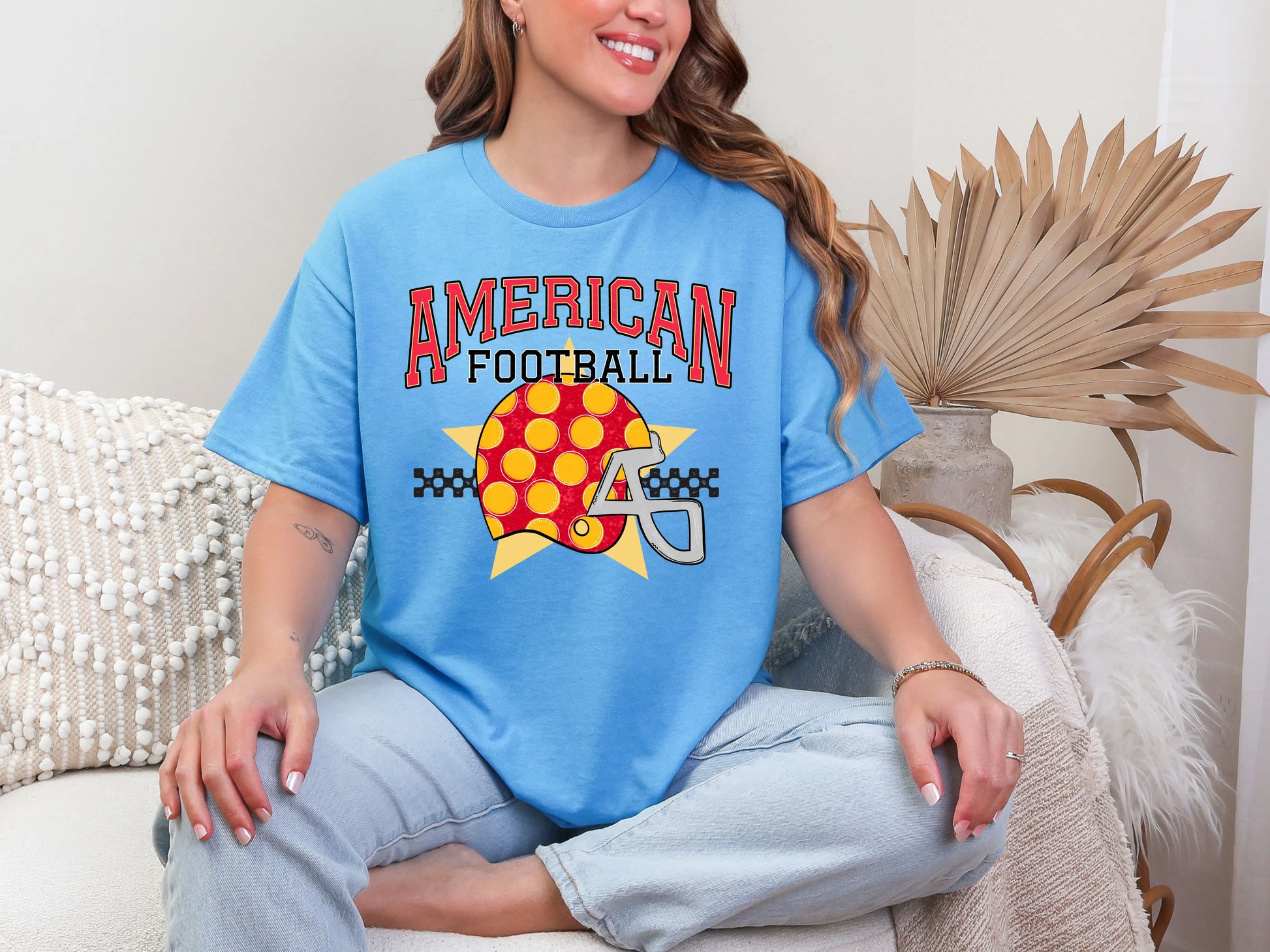 American Football Red Yellow DTF TRANSFER