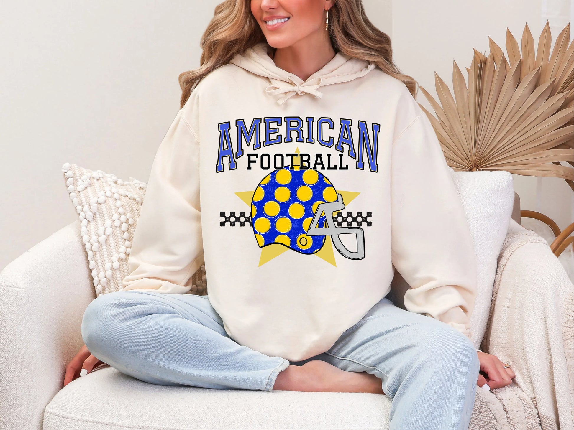 American Football Royal Yellow DTF TRANSFER