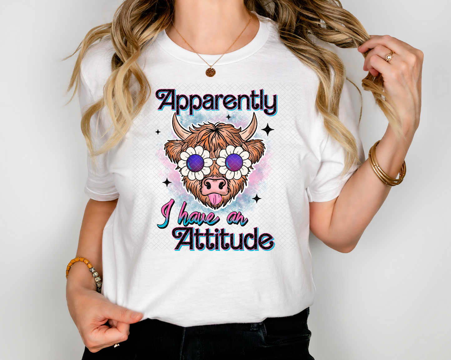 Apparently I Have An Attitude Floral Sunglasses DTF TRANSFER