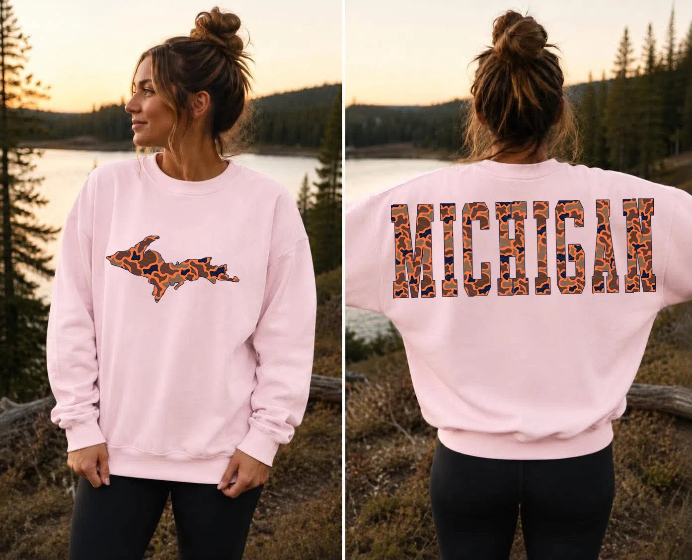 Armspan Words - Michigan Orange Duck Camo DTF TRANSFER