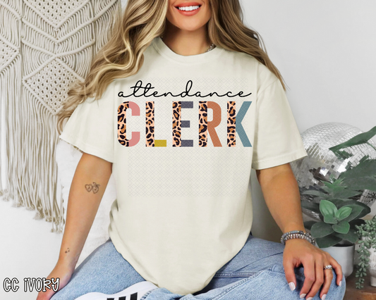 Attendance Clerk Half Leopard DTF TRANSFER