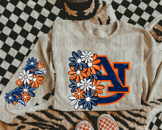 Auburn Floral with Sleeve Option DTF TRANSFER