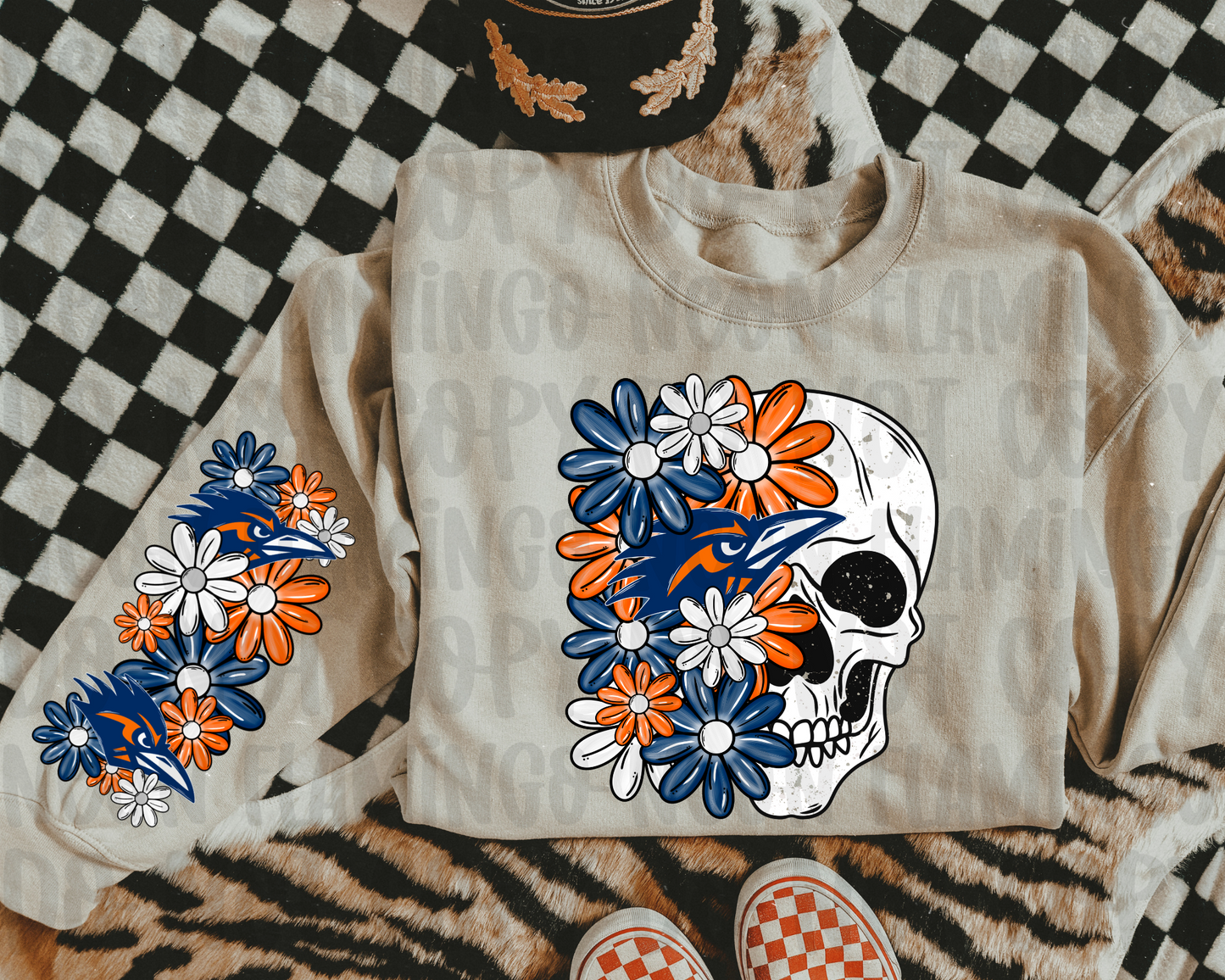 Auburn Floral with Sleeve Option DTF TRANSFER