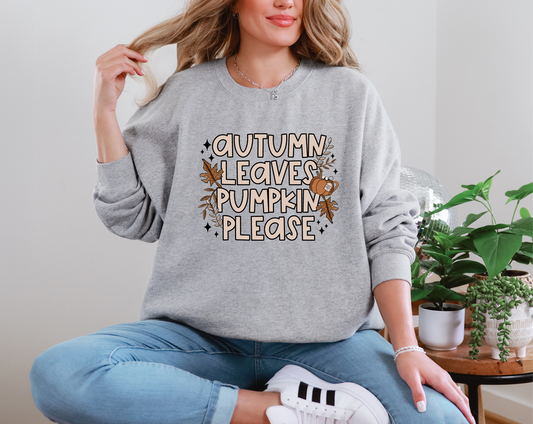 Autumn Leaves Pumpkin Please DTF TRANSFER