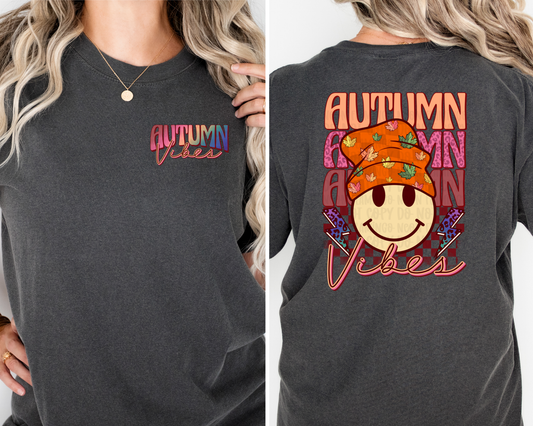 Autumn Vibes Smiley with pocket 2 DTF TRANSFER