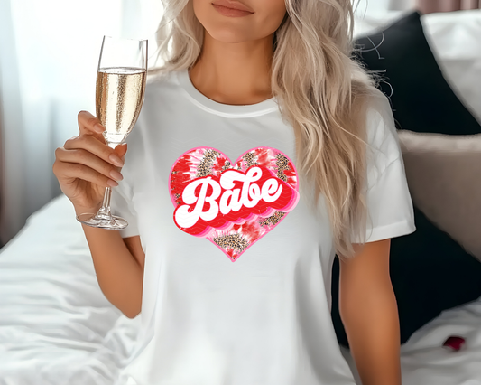 Babe Tie-Dye Heart