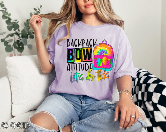 Backpack Bow Attitude Let's Do This DTF TRANSFER