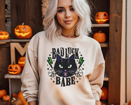 Bad Luck Babe Black Cat DTF TRANSFER
