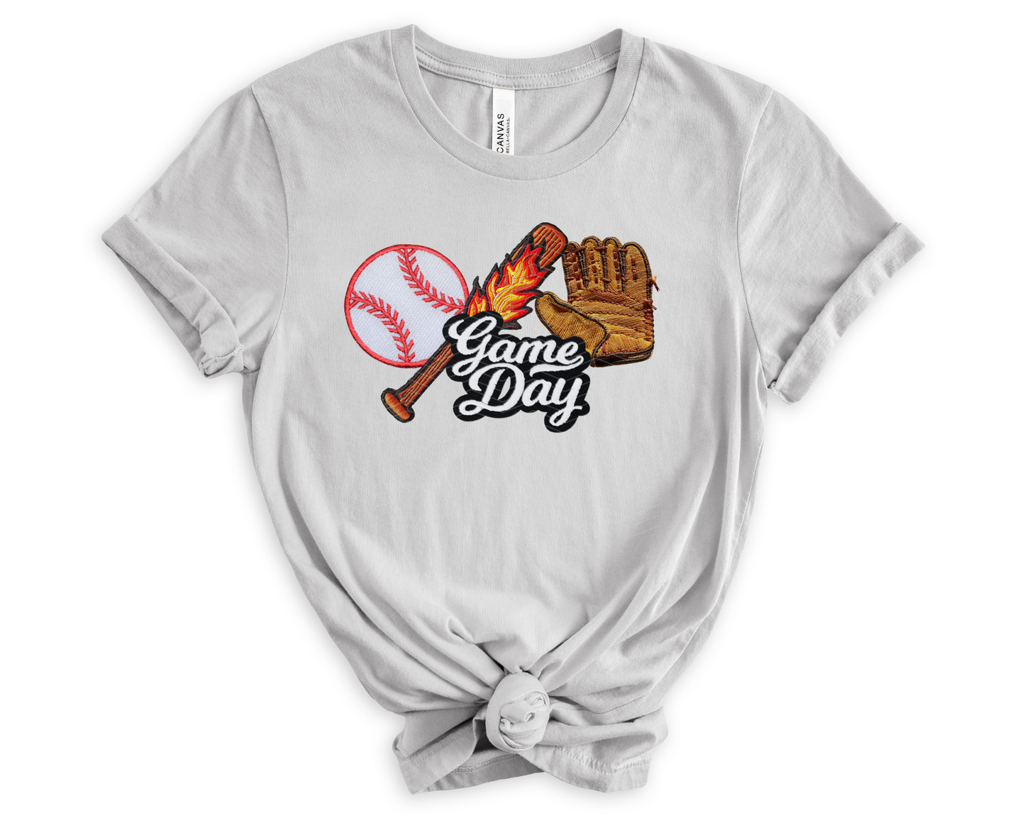 Baseball Game Day Faux Embroidered DTF TRANSFER