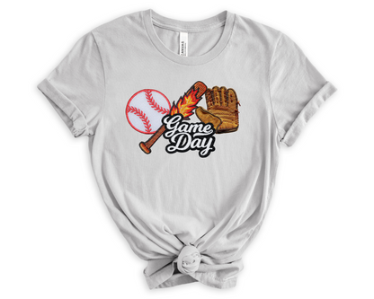 Baseball Game Day Faux Embroidered