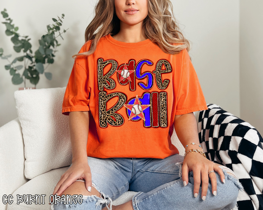 Baseball Leopard Glitter DTF TRANSFER