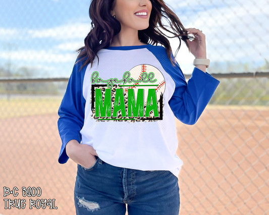 Baseball Mama Green DTF TRANSFER