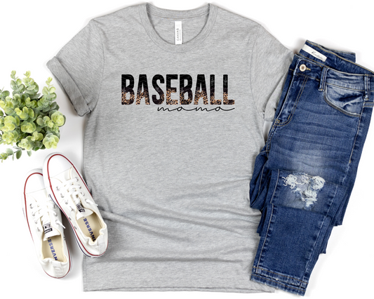 Baseball Mama Half Leopard