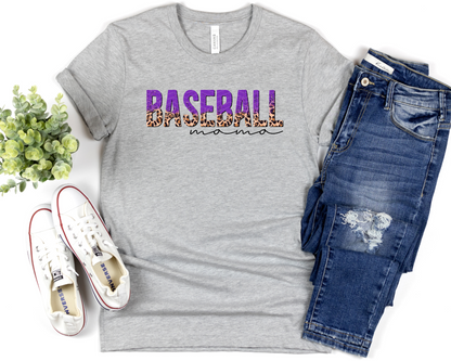 Baseball Mama Half Leopard | 10 Colors | DTF TRANSFER