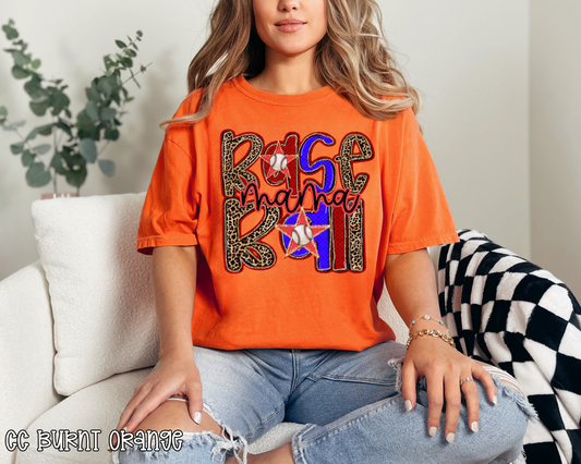 Baseball Mama Leopard Glitter DTF TRANSFER